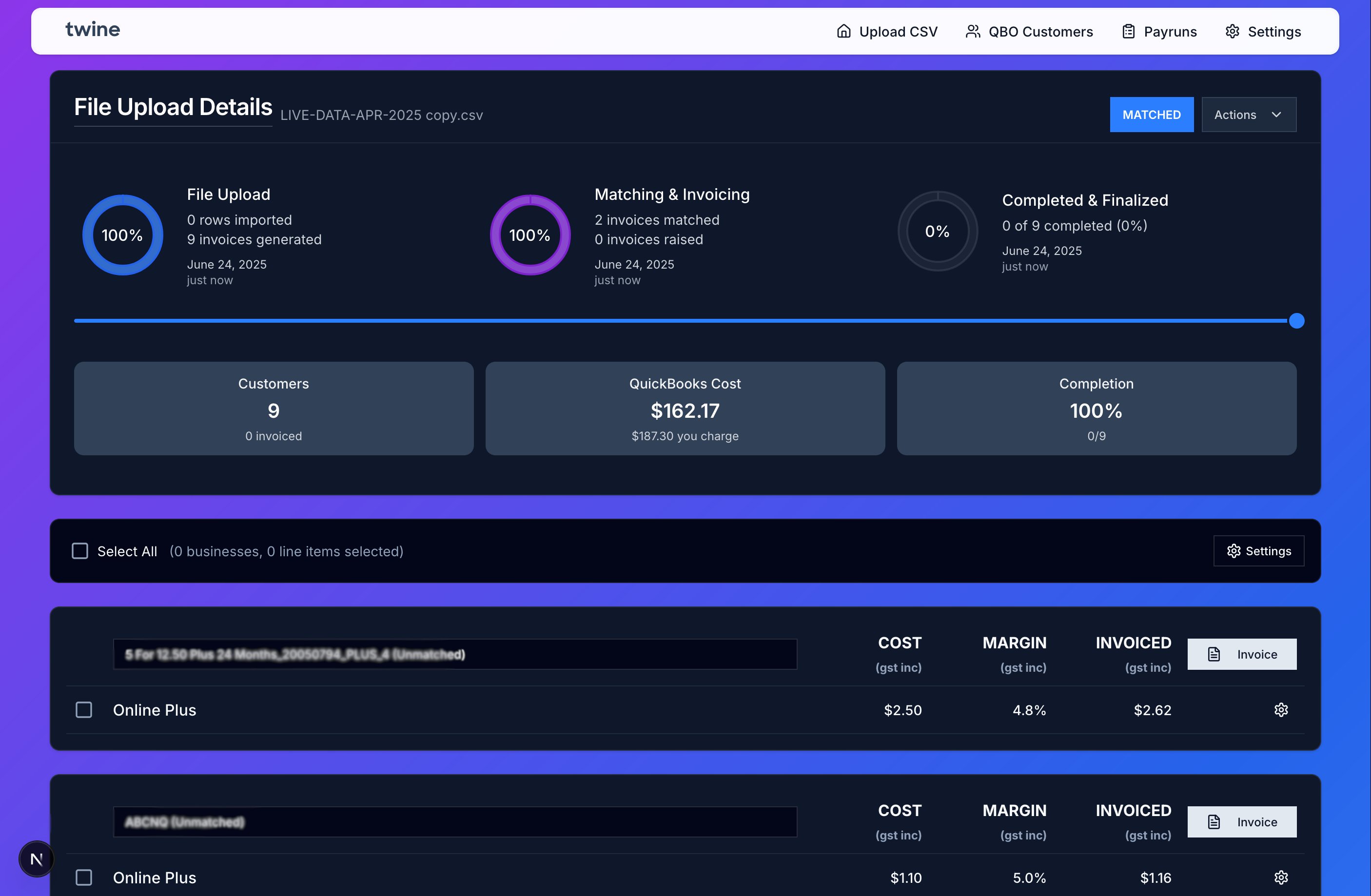 A GIF showing an automation of the twine product